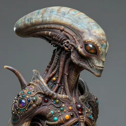 portrait of a ancient alien creature, ultra realistic, intricate details, the fifth element artifacts, highly detailed by peter mohrbacher, allen williams, hajime sorayama, wayne barlowe, boris vallejo, aaron horkey, gaston bussiere, craig mullins