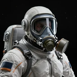a space engineer wearing a long gasmask, from dead space, high detail, trending on artstation