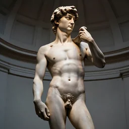 david statue from michelangelo, full body, cinematic lighting