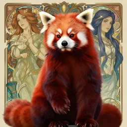 red panda mage, in the style of artgerm, illustration, epic, fantasy, intricate, hyper detailed, artstation, concept art, smooth, sharp focus, ray tracing, vibrant, photorealistic, volumetric lighting, illustration, hearthstone, simon bisley, greg rutkowski, alphonse mucha