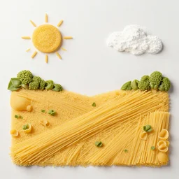 landscape made of pasta