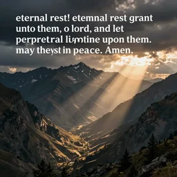 eternal rest! eternal rest grant unto them, o lord, and let perpetual light shine upon them. may they rest in peace. amen.