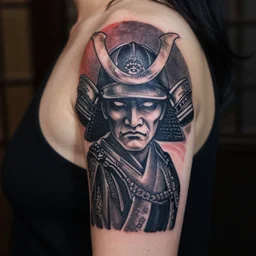 samurai tattoo, negative space