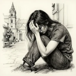 depression, trending on cgsociety, modern european ink painting, matte drawing, airbrush art, detailed painting, 8k