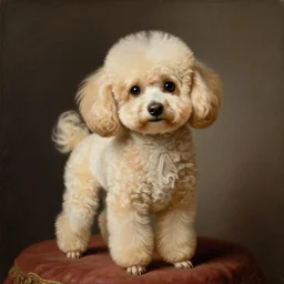 baroque rococo painting The Royal Poodle portrait Greg Hildebrandt high detail cute puppy