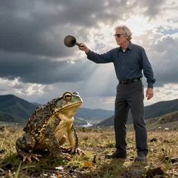 Will Smitch throwing his pet toad at you, Photorealistic, well lit,