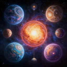 spectral cosmic giants to watch over us all planets beings mist from the dawn of time