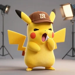 sneezing cute detective sneezing sick pikachu sneezing at a photoshoot studio lighting by annie leibovitz