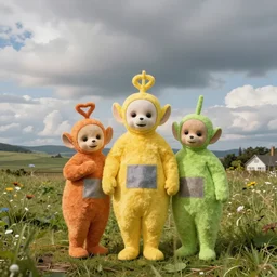 rhizomatic formation of teletubbies, double exposure