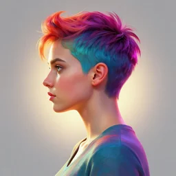 side - profile painted portrait, ellie bamber pixie, backlit, key lighting, smooth, gaudy colors, unreal engine render, art nouveau, maya render, octane render aesthetic, overlord, dota matte painting concept art, official fanart behance hd artstation by james gilleard, jesper ejsing, lois van baarle, ilya kuvshinov