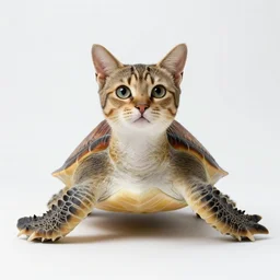 a feline sea turtle - cat - hybrid reptile. animal photography,