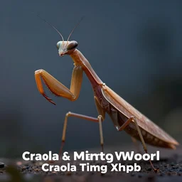 an anthropomorphic praying mantis lurking in twilight, brown exoskeleton, close - up portrait, searching prey, ultra detailed, 8 k, trending on artstation, award - winning art by craola