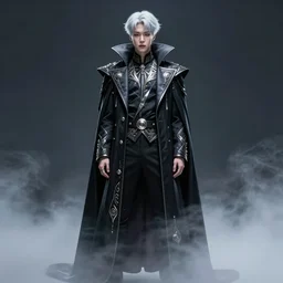 park jimin as a vampire. wearing intricate styled outfit, fullbody, semi realism, anime realism, symmetrical face, slim face, distinctive features, appealing, photorealism, uhd, amazing depth, glowing, sakimichan, greg rutowski, volumetric lighting, dramatic lighting, foggy, artstation concept art
