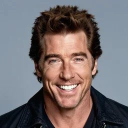 john travolta is terk from tarzan, enjoyable smile, happy, big smile, white teeth, portrait photography, studio lighting, gorilla hair, pompadour, school picture