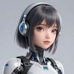 vaporwave cyborg girl portrait detailed rendering realistic 3d hd key visual official media with frank Miller Alex Ross giger style trending