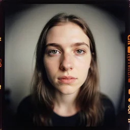kodak portra 4 0 0, wetplate, 8 mm extreme fisheye, award - winning portrait by britt marling in a 1 9 9 0 s room, concrete, picture frames, shining lamps, 1 9 6 0 s industrial furniture, carpet, no people