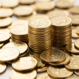 gold coins stacked up,