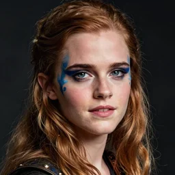 photo of emma watson, viking warrior face paint