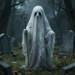 monia merlo photo - realistic render of a strange ghost in a graveyard