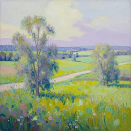 dichrome landscape painting