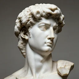 portrait of gigachad, 1 / 4 headshot, marble greek statue