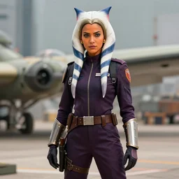 Ahsoka Tano as Tie-Bomber pilot in full uniform