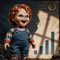 information pamphlet illustrating screaming chucky doll graphs