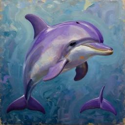 epic professional oil painting of a purple dolphin, epic, stunning, gorgeous, intricate detail, much wow, 4K, masterpiece
