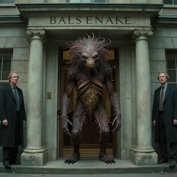strange creature at the bank, film still from the movie directed by denis villeneuve and david cronenberg with art direction by bernie wrightson, tim hildebrandt and tim white, photorealistic!!!!!!!
