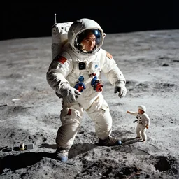 Diorama of the arrival of man to the moon, 1968, Alexander Jansson Style, Realistic, many details, ultra detailed, octane render, real engine 5