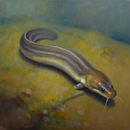 painting of an eel on musk
