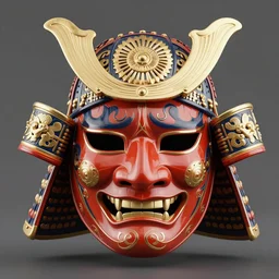 samurai mask, symmetrical, trending on artstation, vibrant colors, ultra fine detail, art noveau, luxury, elite, raytracing, cinematic, cgsociety