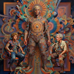 that funky vibe, by ernie barnes, michael hutter, don maitz, tim white and craola : : highly intricate, sophisticated and complex digital painting, concept art, hyperrealism, cinema 4 d, 8 k resolution, 6 4 megapixels, cgsociety, zbrush central, behance hd, hypermaximalist, a masterpiece, parallax, geometric cel - shaded