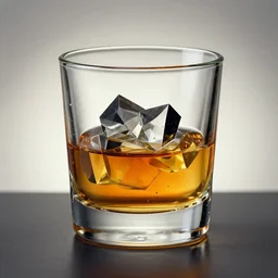 a glass of whiskey in the style of cubism
