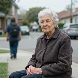 mrs. stern, an old lady who lives across the street from us