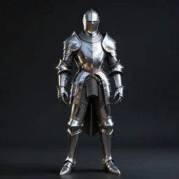 fantasy knight standing in dramatic pose, pierre raveneau style, valery klishevich, silver mirror armor, contrast light, hdr, long shot, cinematic, epic, volumetric light, ray - tracing, 4 k, fine details, unreal engine 5, dark background, digital art