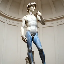 michelangelo's david statue wearing jeans