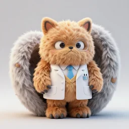 fluffy ebay product, beautiful cute, High detail photography, 8K, cute pictoplasma, ceramic tintoy fury fury fury fur monster mad scientist Figure sculpture, in a Studio hollow, moebius, by jonathan ive, cgsociety, simulation