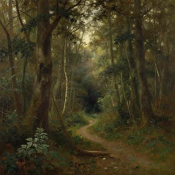 forest landscape painting by edmund leighton