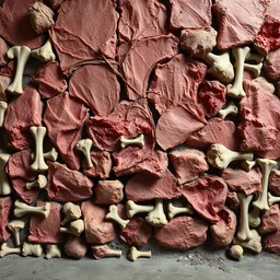 photograph walls made of raw flesh and bones,