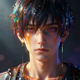 photorealistic dramatic liquids anime people render, detailed face, colorful, atmosphere cinematic, by wlop, by ilyu kuvshinov, soft shadows, concept art, super detailed, unreal engine 5, octane render, vfx, houdini, 8 k, super realistic, ufotable studio art style, global illumination, trending in pixiv, dramatic color, ray tracing, god rays