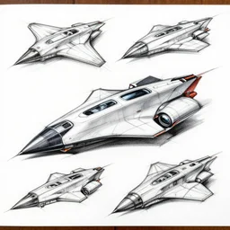 sharp design spaceship sketches