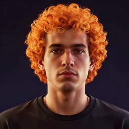 glowwave portrait of curly orange hair man from gta v, au naturel, hyper detailed, digital art, trending in artstation, cinematic lighting, studio quality, smooth render, unreal engine 5 rendered, octane rendered, art style by klimt and nixeu and ian sprigger and wlop and krenz cushart.