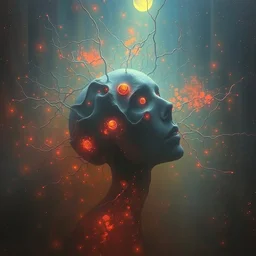 neural dust. contest - winning artwork by salvador dali, beksinski, van gogh and monet. stunning lighting