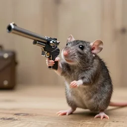 gangster rat!!!! pointing barrel of gun gun at me rat 8 k f 1. 8 7 0 mm