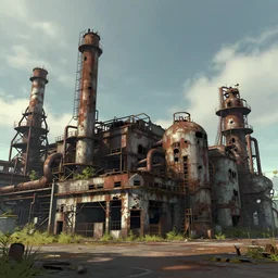 abandoned industrial factory, trending on artstation, digital art