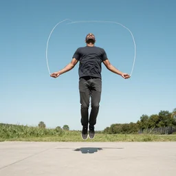 a man skipping rope