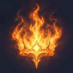 holy flame crown spell, digital painting art, fantasy game spell symbol, by greg rutkowski