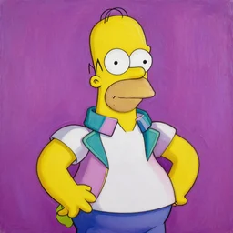 a gorgeous painting of Homer Simpson in the style JoJos Bizarre Adventure. Painting by Rembrandt and Hirohiko Araki.