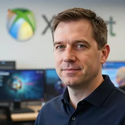 american top manager, ceo of microsoft gaming ( xbox ), a division of microsoft engaged in the development of computer games and video game consoles,, high detailed face,, 4 k,